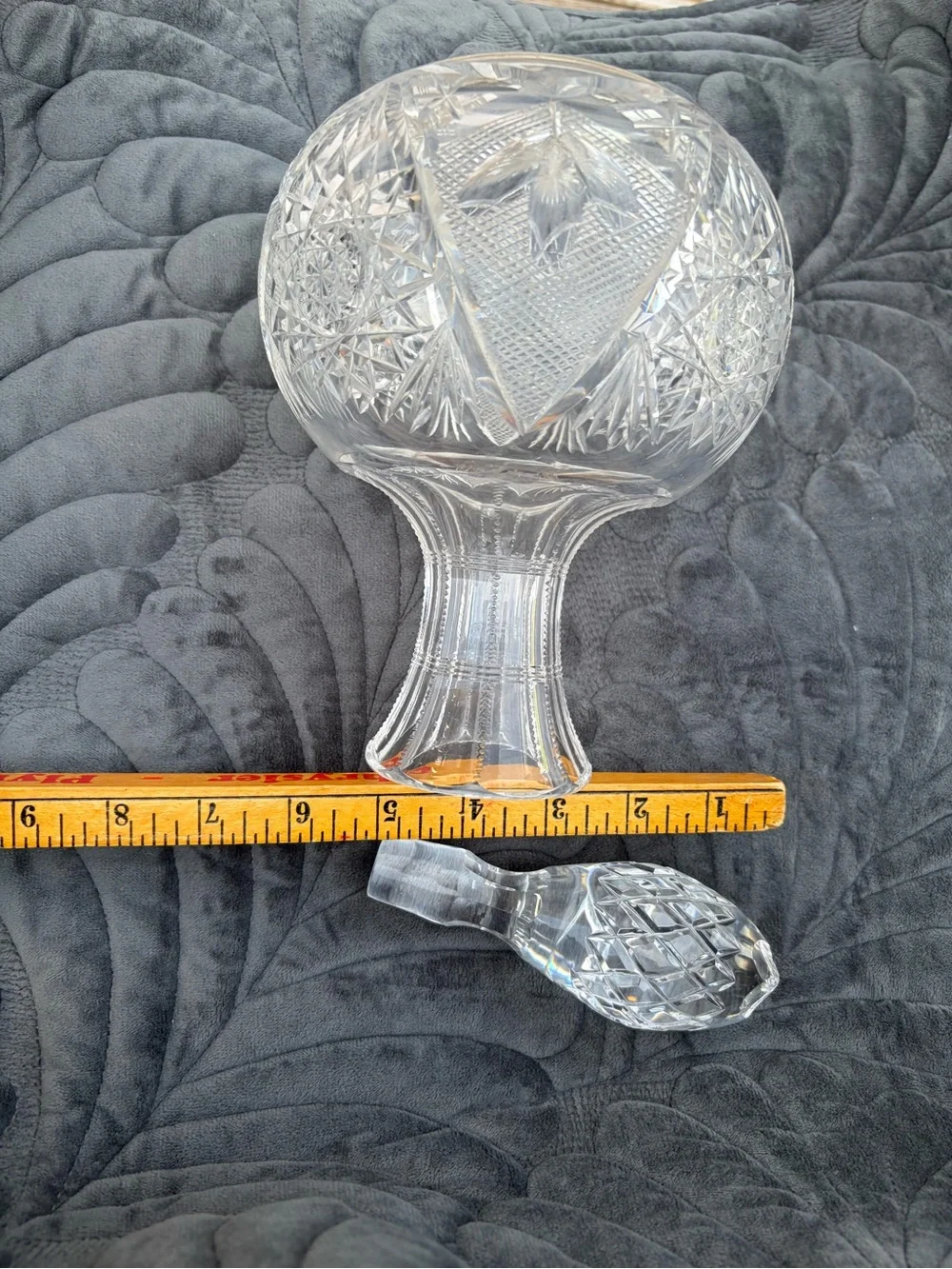 Pressed Cut Glass Pitcher - Clear Crystal-Look